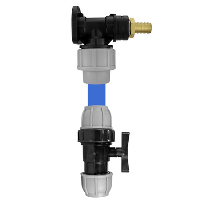 20mm MDPE Wall Kit – 13mm Brass Barb & Separate Valve