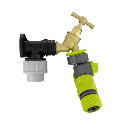 20mm MDPE Wall Kit – Brass Tap, Splitter & Hose Couplings
