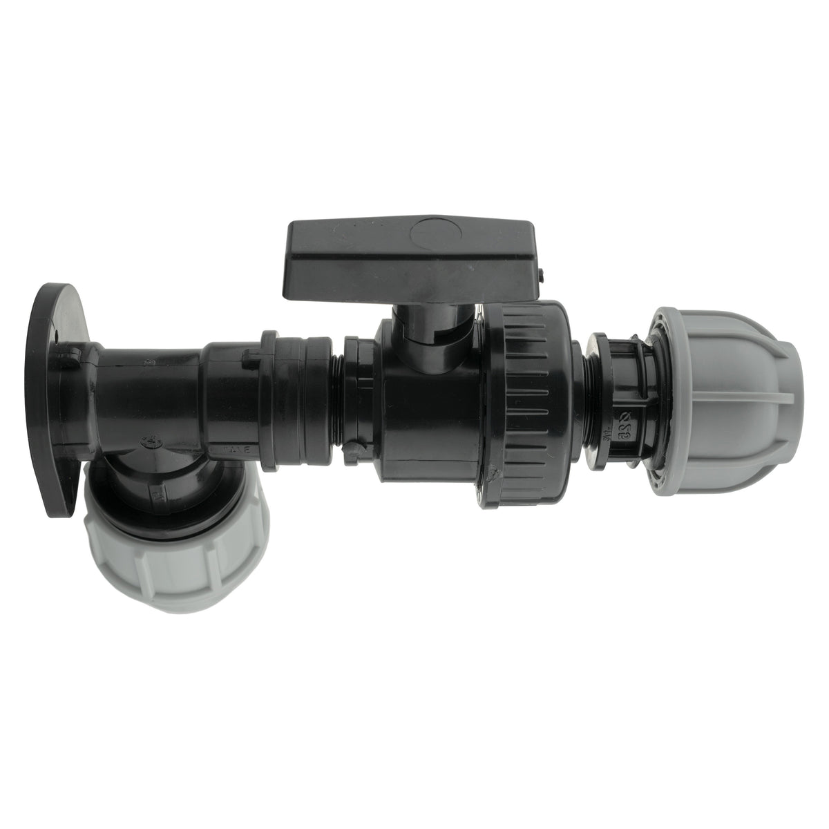 25mm MDPE Wall Kit – Large Valve & 25mm MDPE Outlet