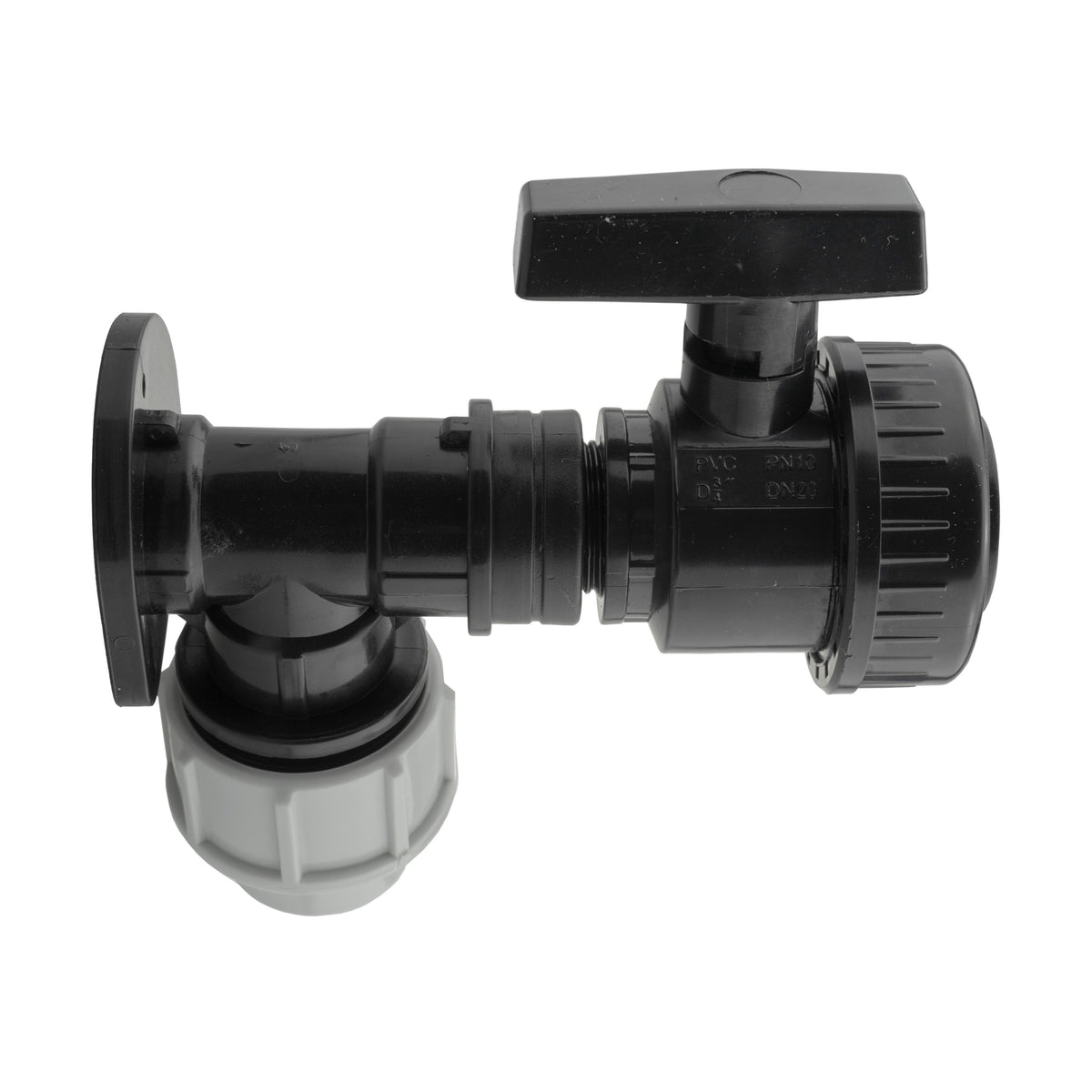 25mm MDPE Wall Kit – Large Single-Union Valve