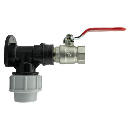 32mm MDPE Wall Kit – Brass Lever Valve