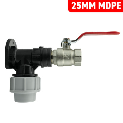 25mm MDPE Wall Kit – Brass Lever Valve