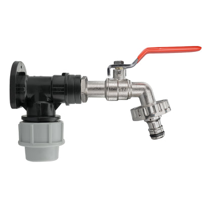 25mm MDPE Wall Flange with Quick Connect Lever Tap