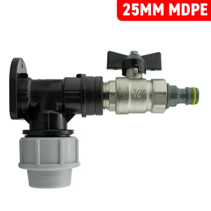 25mm MDPE Wall Kit – Butterfly Valve & Lime Plug