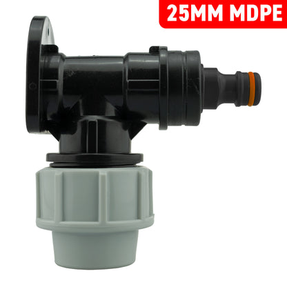 25mm MDPE Wall Kit – Black Quick-Connect Plug