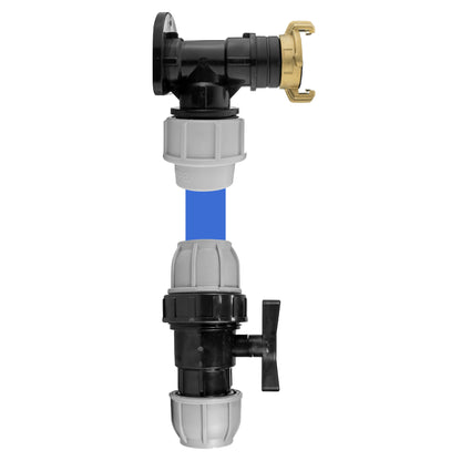 25mm MDPE Wall Kit – Claw Outlet & Separate MDPE Valve