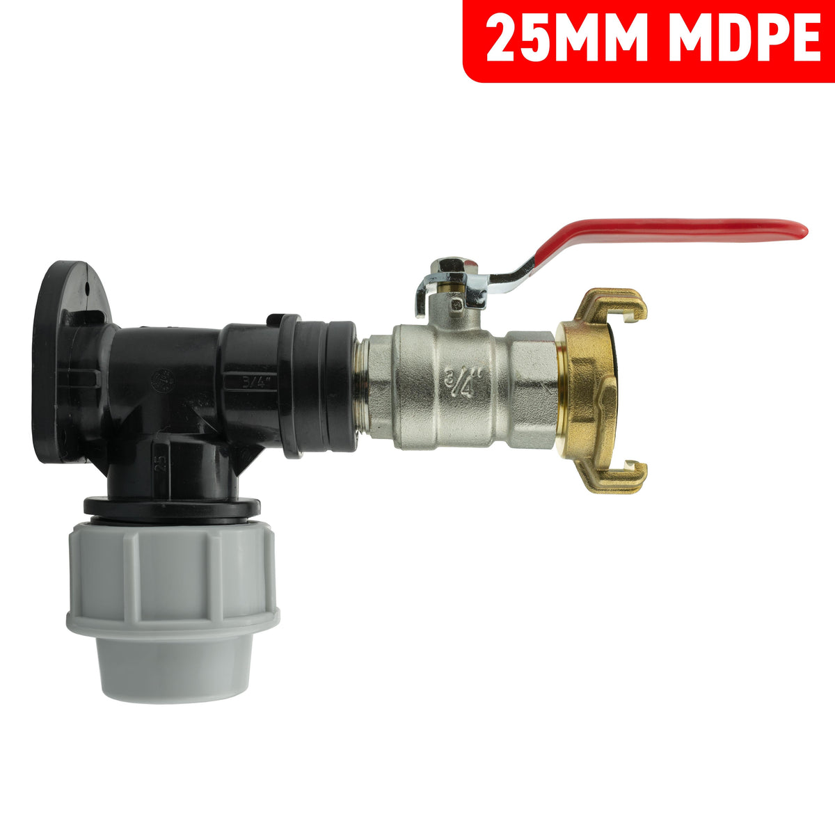 25mm MDPE Wall Kit – Lever Valve & Claw Outlet