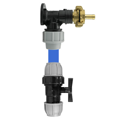 25mm MDPE Wall Kit – 13mm Claw Hose Tail & Separate Valve