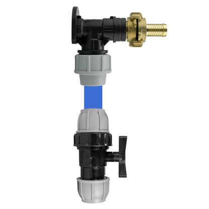 25mm MDPE Wall Kit – 19mm Claw Hose Tail & Separate Valve