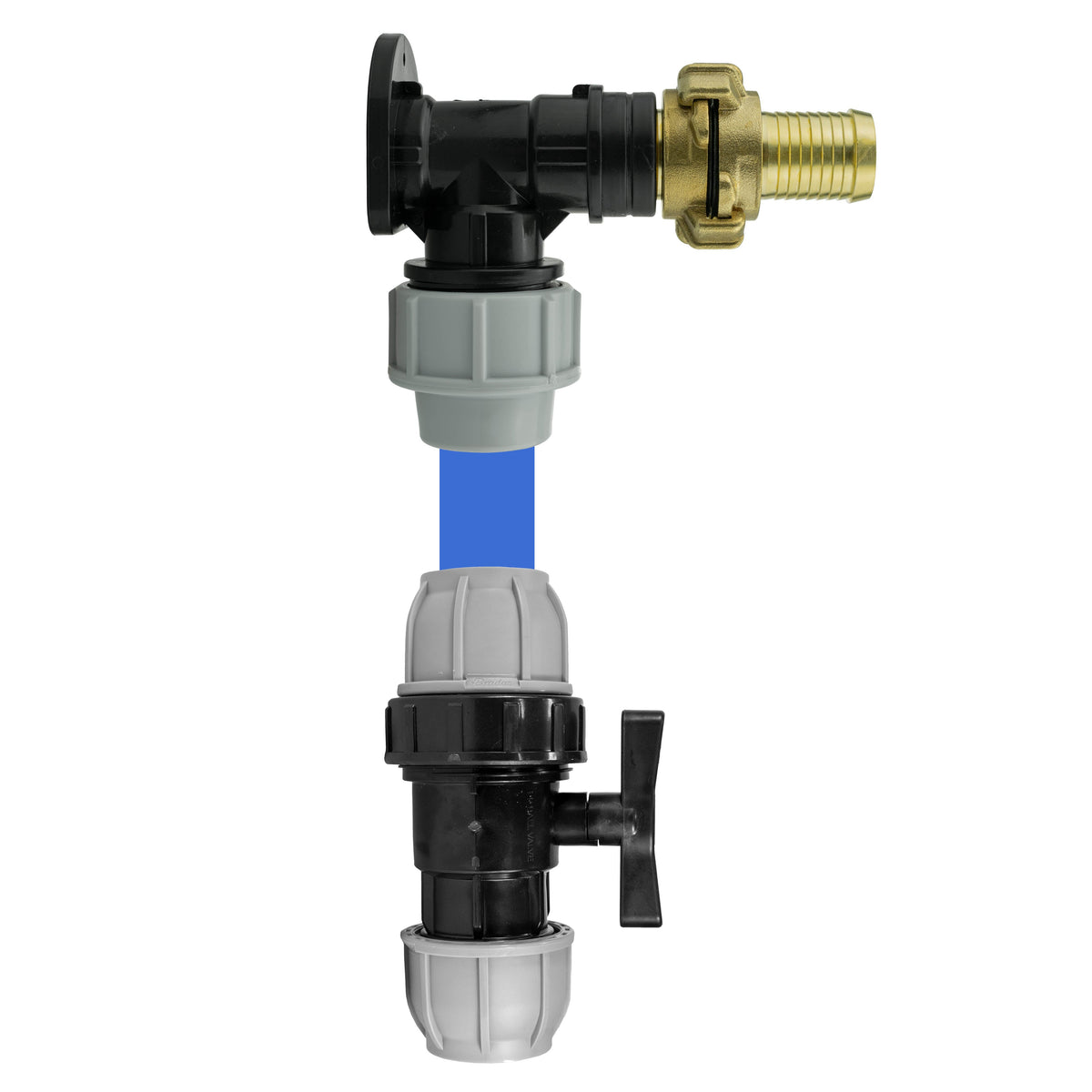 25mm MDPE Wall Kit – 25mm Claw Hose Tail & Separate Valve