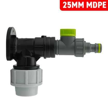 25mm MDPE Wall Kit – Lime Valve & Quick-Connect Plug