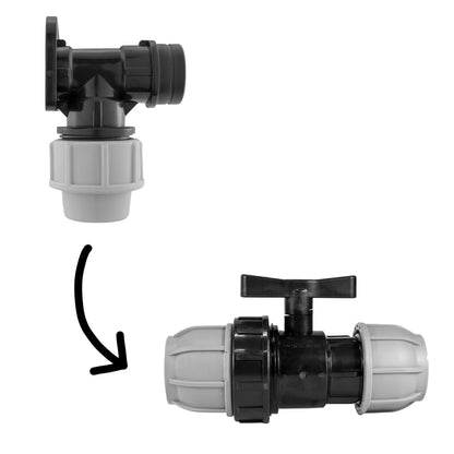 32mm MDPE Wall Kit – Separate 32mm MDPE Valve