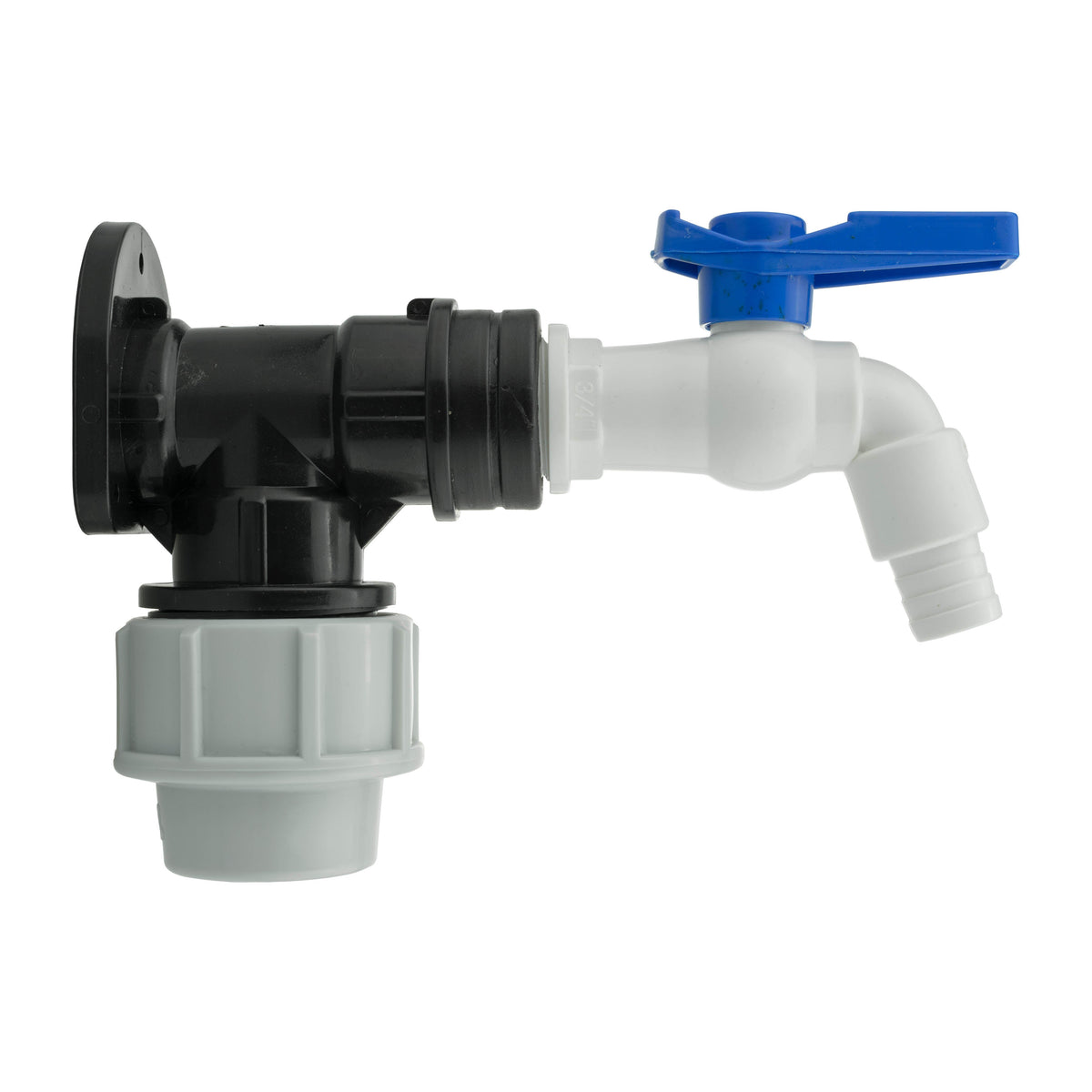 32mm MDPE Wall Kit – White Tap, ½″ Hose Barb