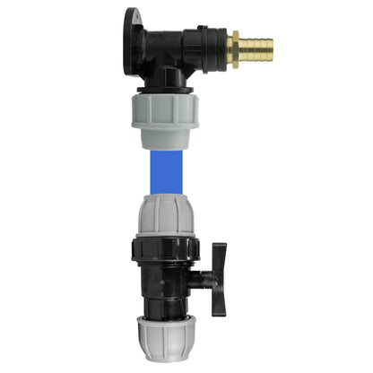 32mm MDPE Wall Kit – 19mm Brass Barb & Separate Valve