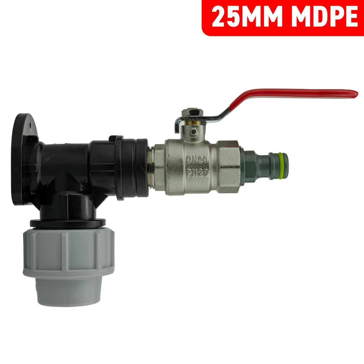 25mm MDPE Wall Kit – Lever Valve & Quick-Connect Plug