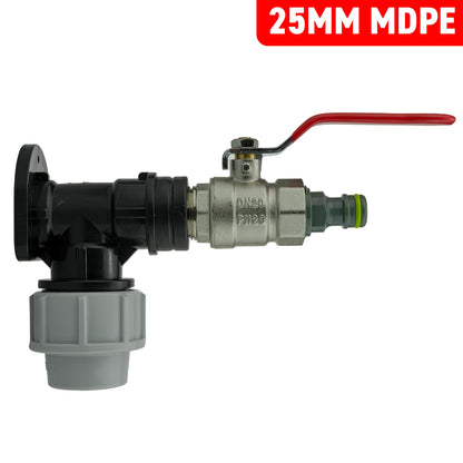 25mm MDPE Wall Kit – Lever Valve & Quick-Connect Plug