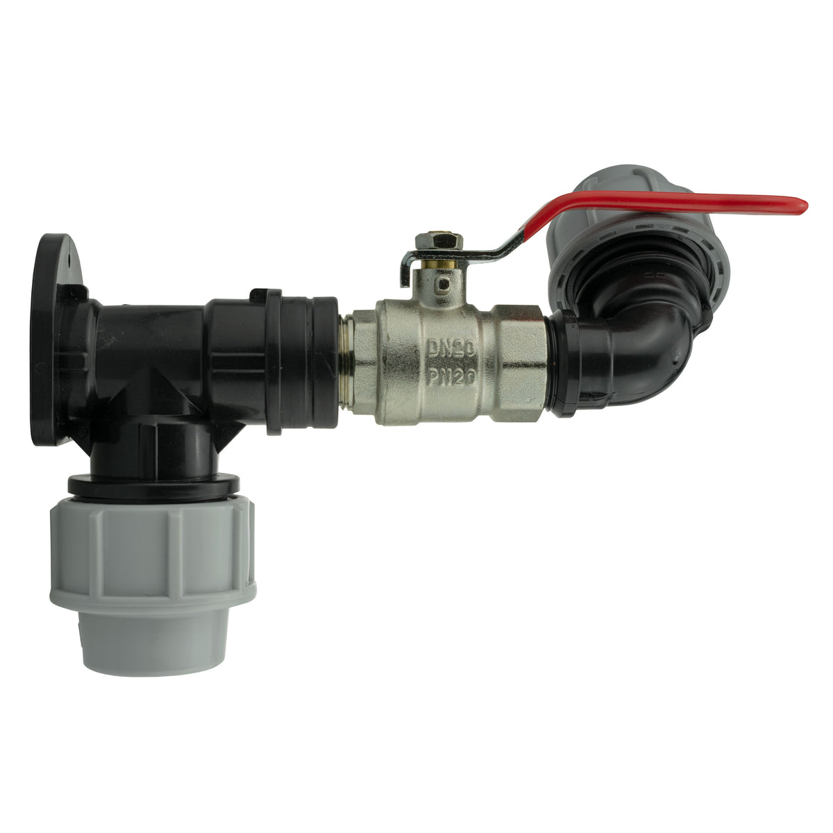 25mm MDPE Wall Kit – Lever Valve & 25mm MDPE Elbow