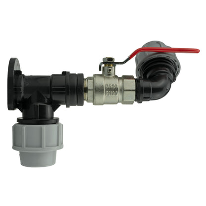25mm MDPE Wall Kit – Lever Valve & 25mm MDPE Elbow