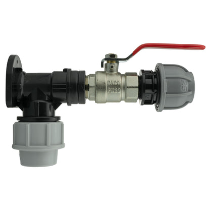 32mm MDPE Wall Kit – Valve & 25mm MDPE Straight