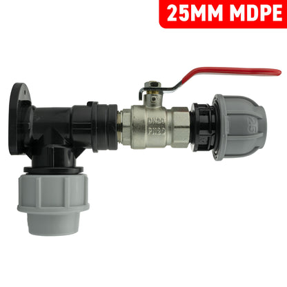 25mm MDPE Wall Kit – Lever Valve & 25mm MDPE Straight