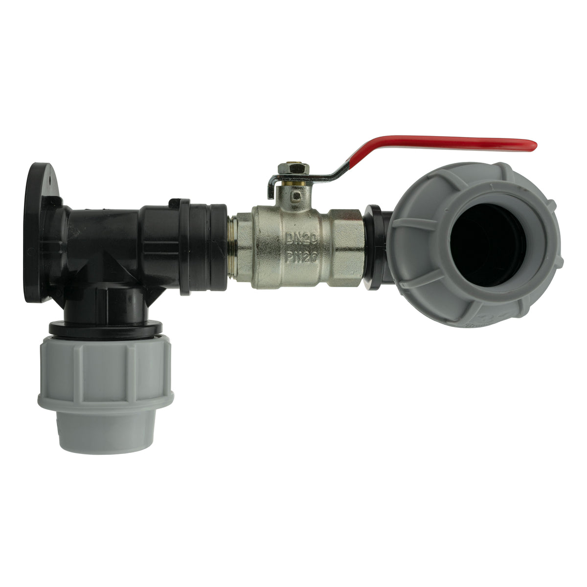 25mm MDPE Wall Kit – Lever Valve & 32mm MDPE Elbow