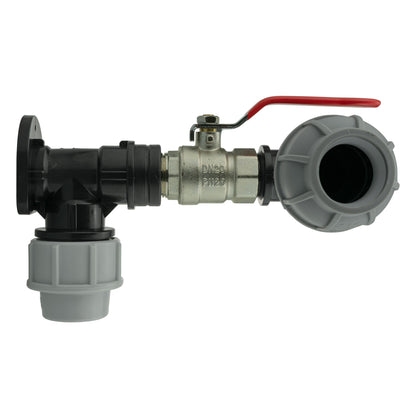 25mm MDPE Wall Kit – Lever Valve & 32mm MDPE Elbow