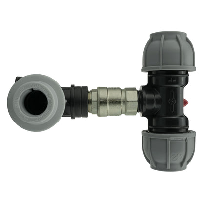 25mm MDPE Wall Kit – Lever Valve & 32mm MDPE Tee