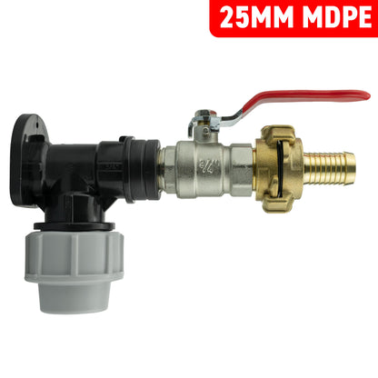 25mm MDPE Wall Kit – Lever Valve & 19mm Claw Hose Tail
