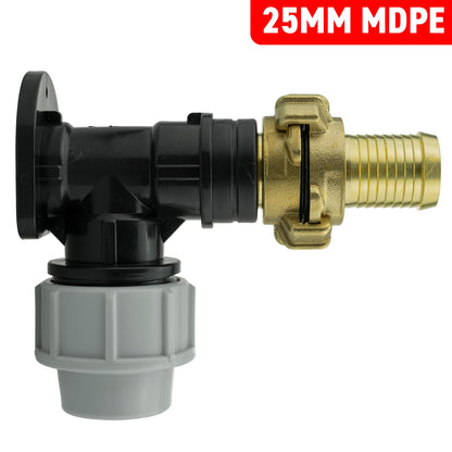 25mm MDPE Wall Kit – 25mm Claw-Coupling Hose Tail