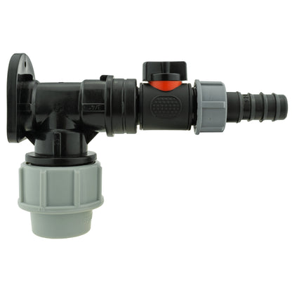 32mm MDPE Wall Kit – In-Line Valve & 20mm Irrigation Barb