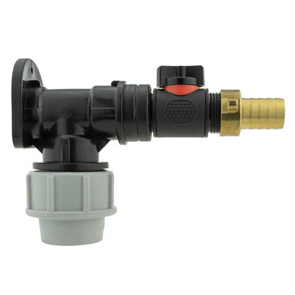 32mm MDPE Wall Kit – In-Line Valve & 19mm Brass Barb