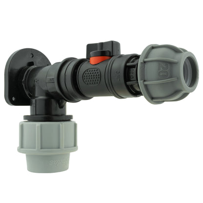 32mm MDPE Wall Kit – In-Line Valve & 20mm MDPE Outlet