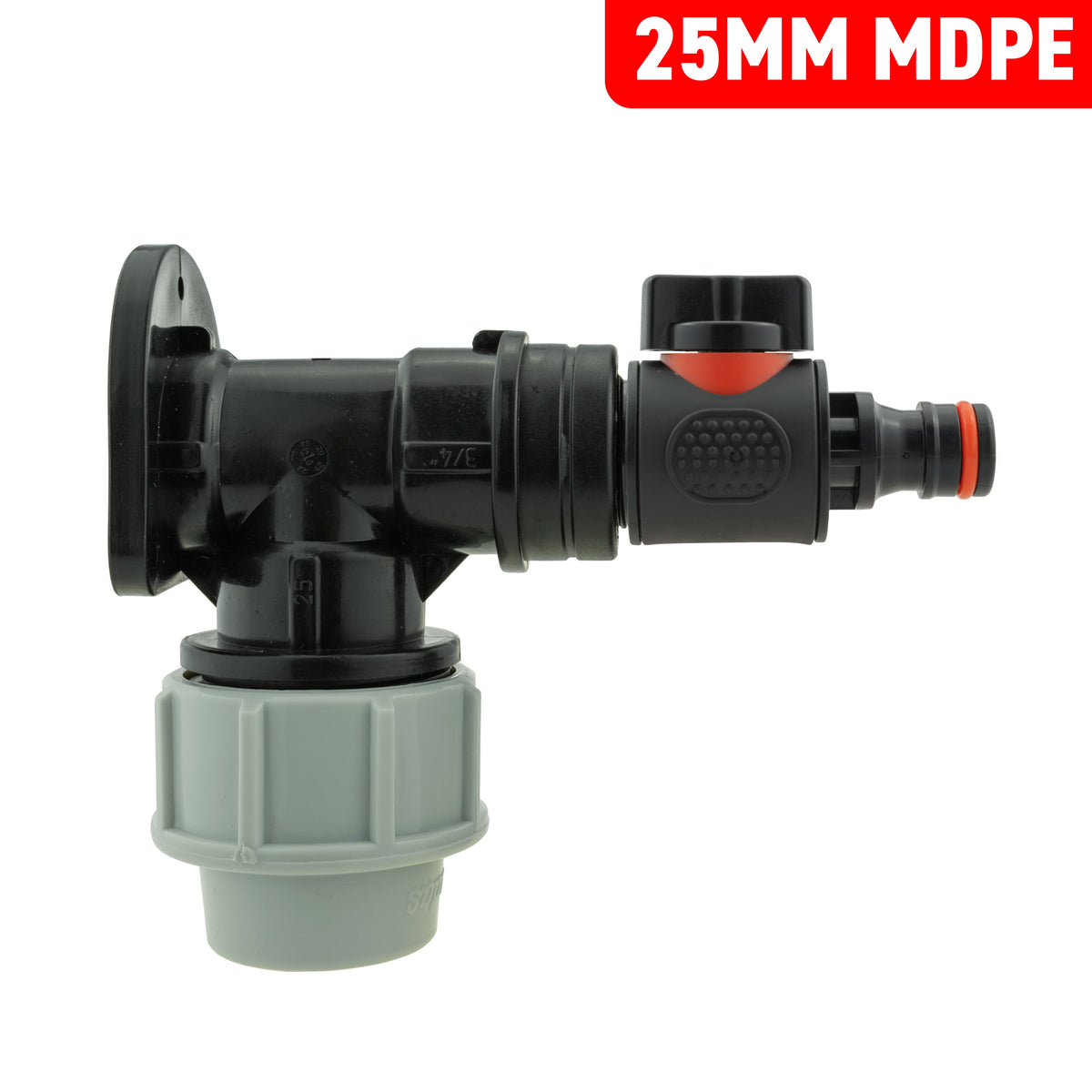 25mm MDPE Wall Kit – Valve & Male Quick Connector