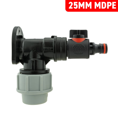 25mm MDPE Wall Kit – Valve & Male Quick Connector