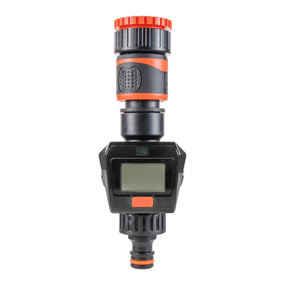 Water Flow Meter with Quick Connect Outlet (Black/Orange)