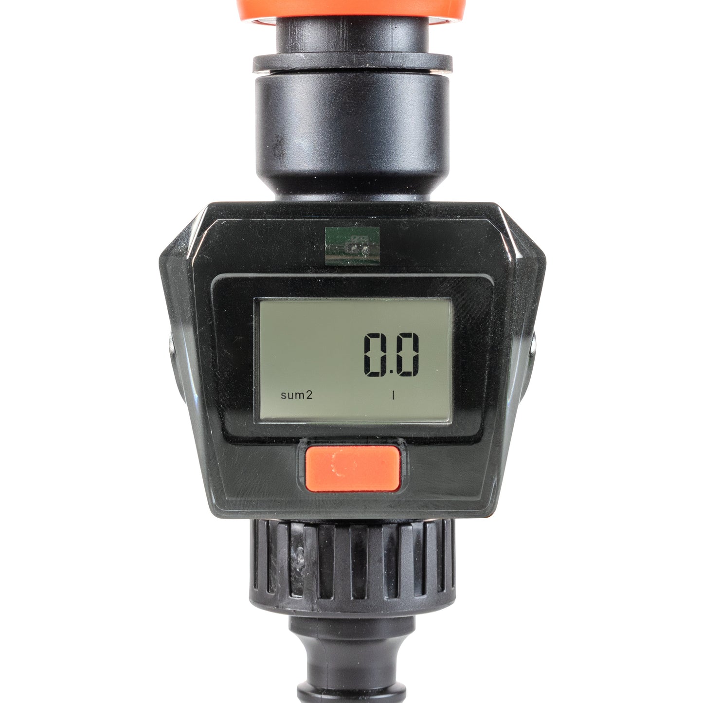 Water Flow Meter with Quick Connect Outlet (Black/Orange)