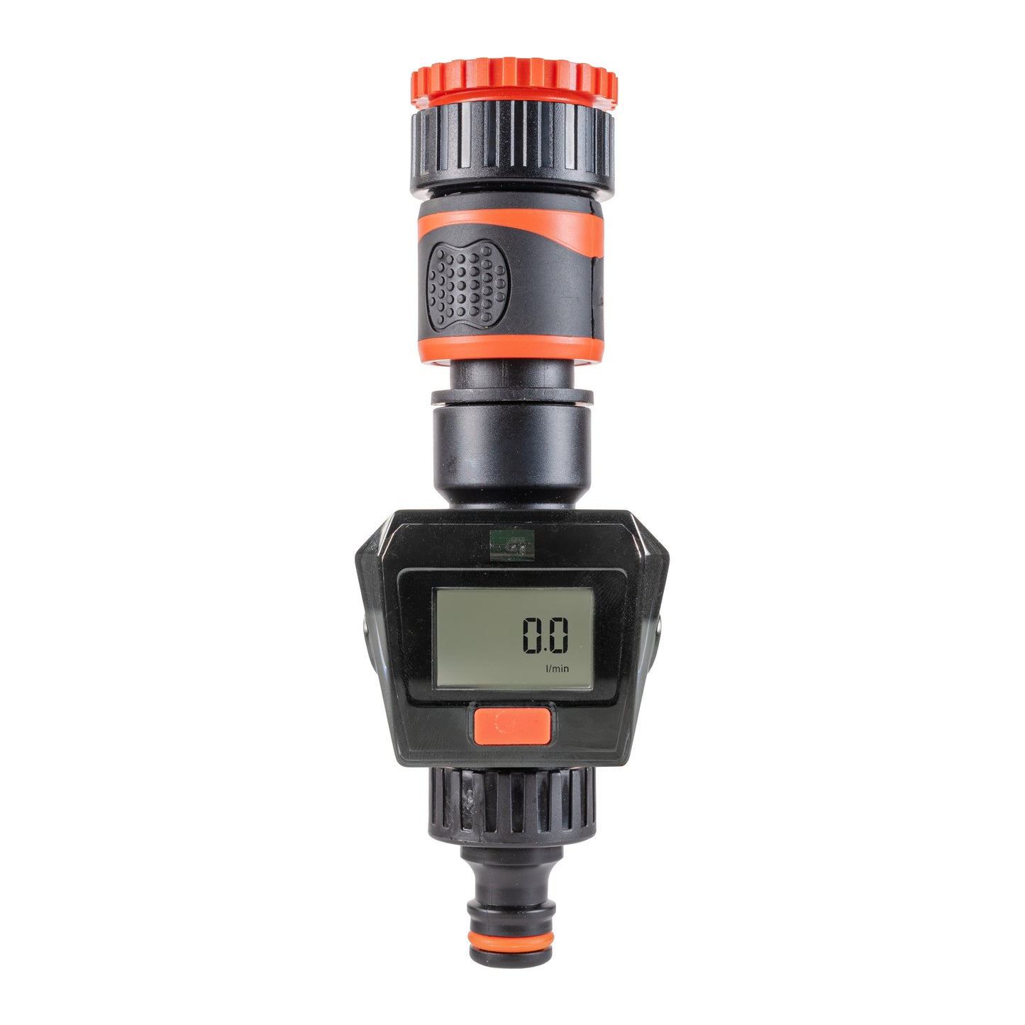 Water Flow Meter with Quick Connect Outlet (Black/Orange)
