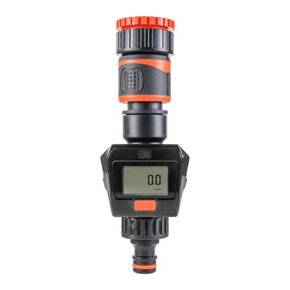 Water Flow Meter with Quick Connect Outlet (Black/Orange)
