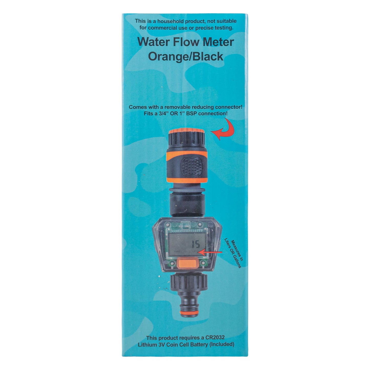 Water Flow Meter with Quick Connect Outlet (Black/Orange)