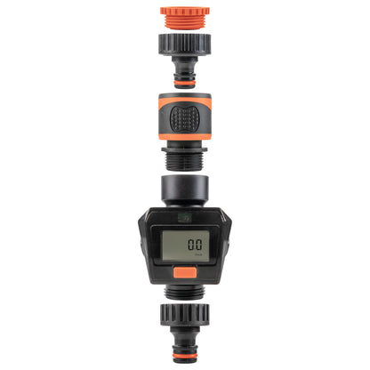 Water Flow Meter with Quick Connect Outlet (Black/Orange)