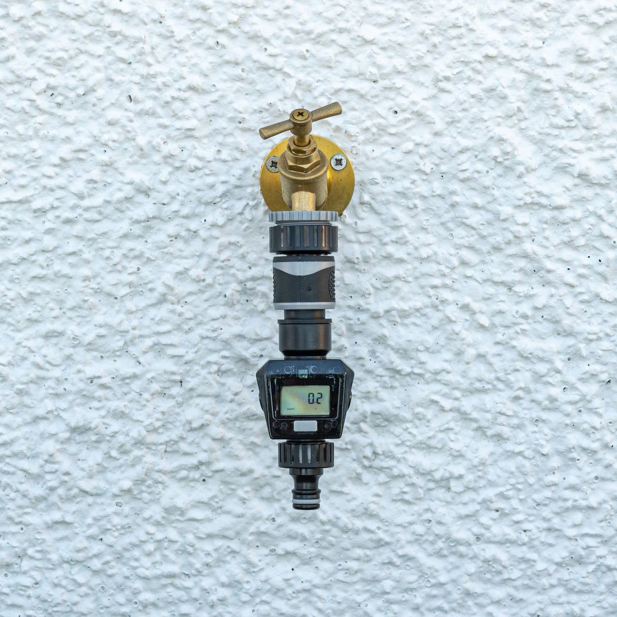 Digital Garden Water Flow Meter – Grey, BSP & Quick Adapters