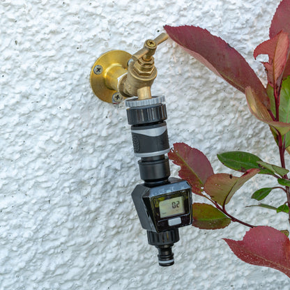Digital Garden Water Flow Meter – Grey, BSP & Quick Adapters