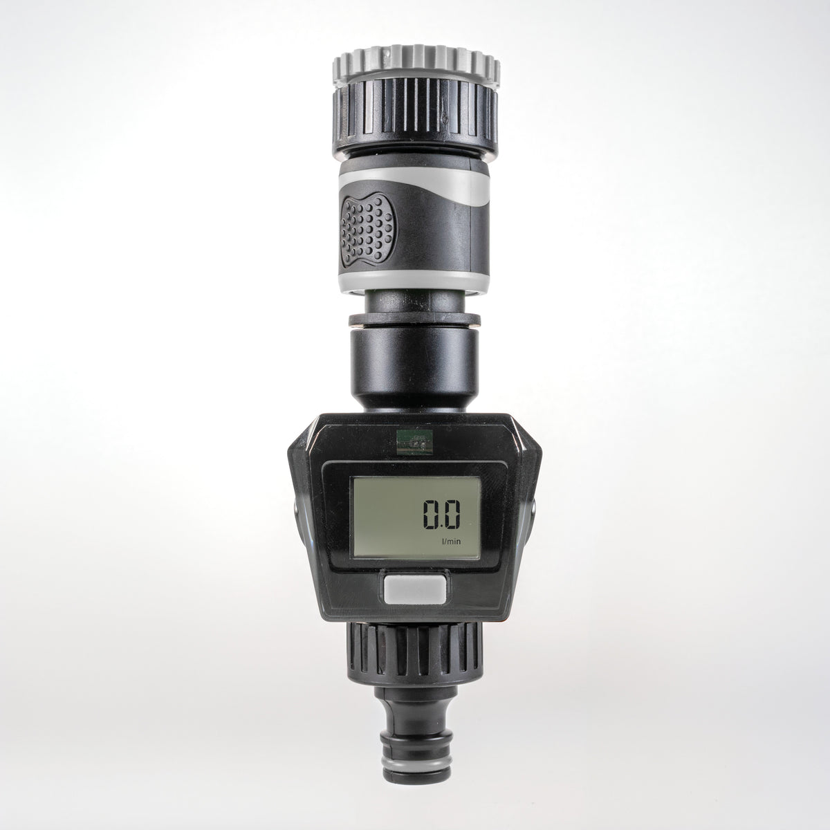 Digital Garden Water Flow Meter – Grey, BSP & Quick Adapters