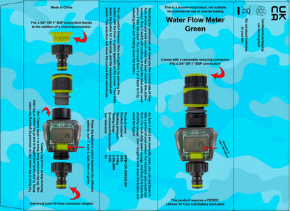 Water Flow Meter with Quick Connect Outlet (Green)