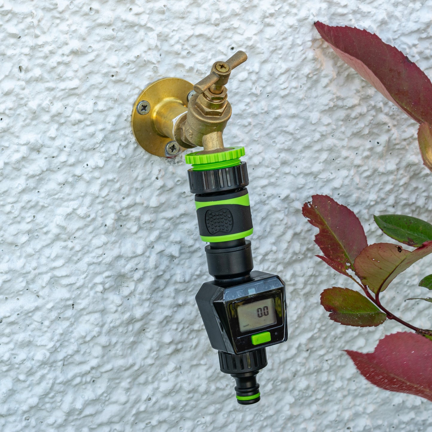 Water Flow Meter with Quick Connect Outlet (Green)