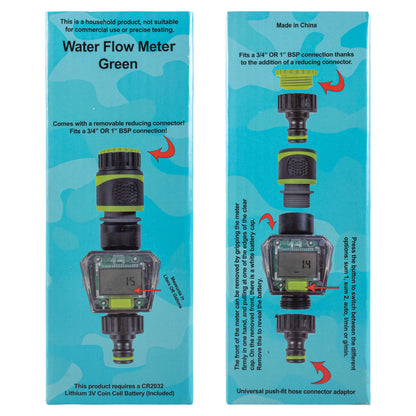 Water Flow Meter with Quick Connect Outlet (Green)