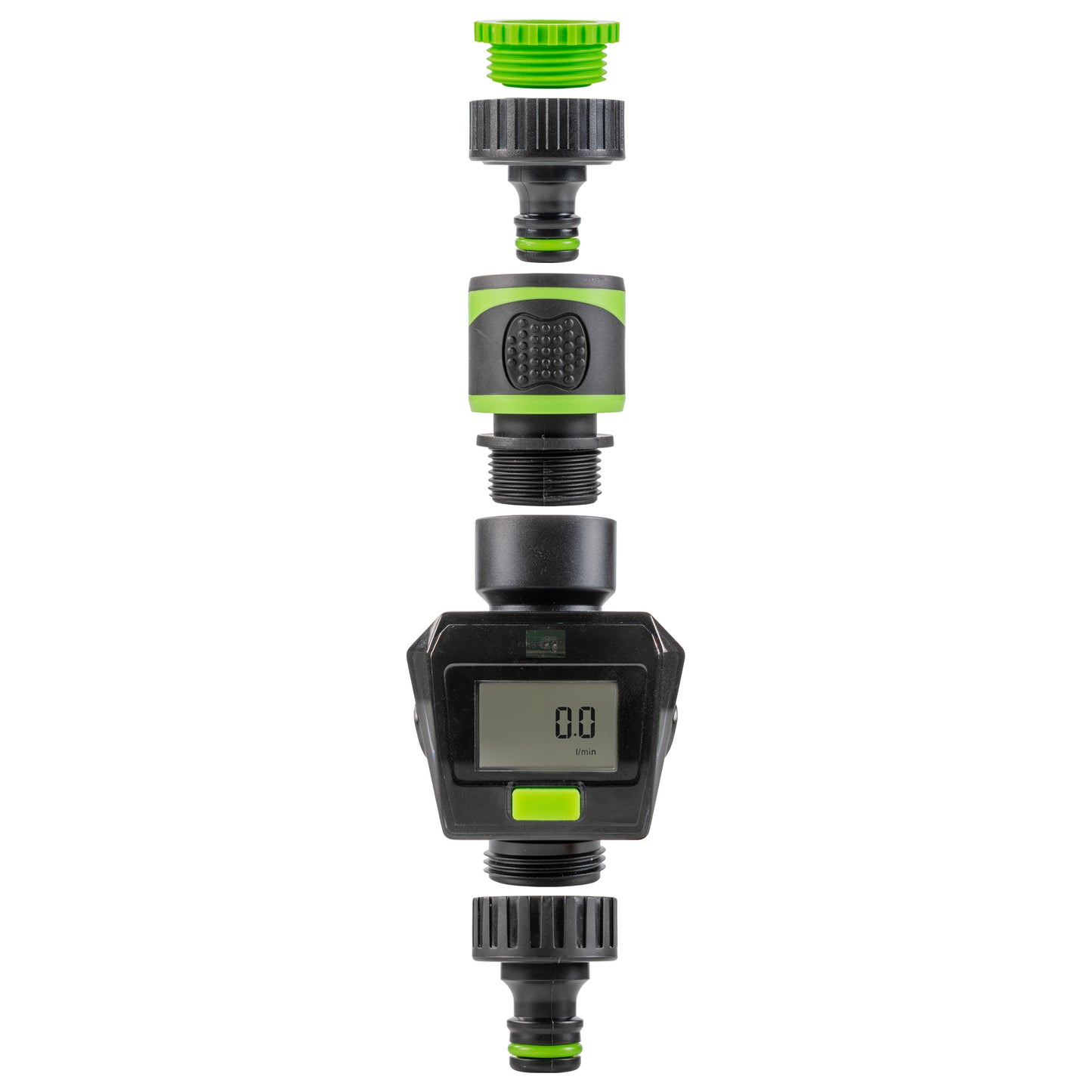 Water Flow Meter with Quick Connect Outlet (Green)