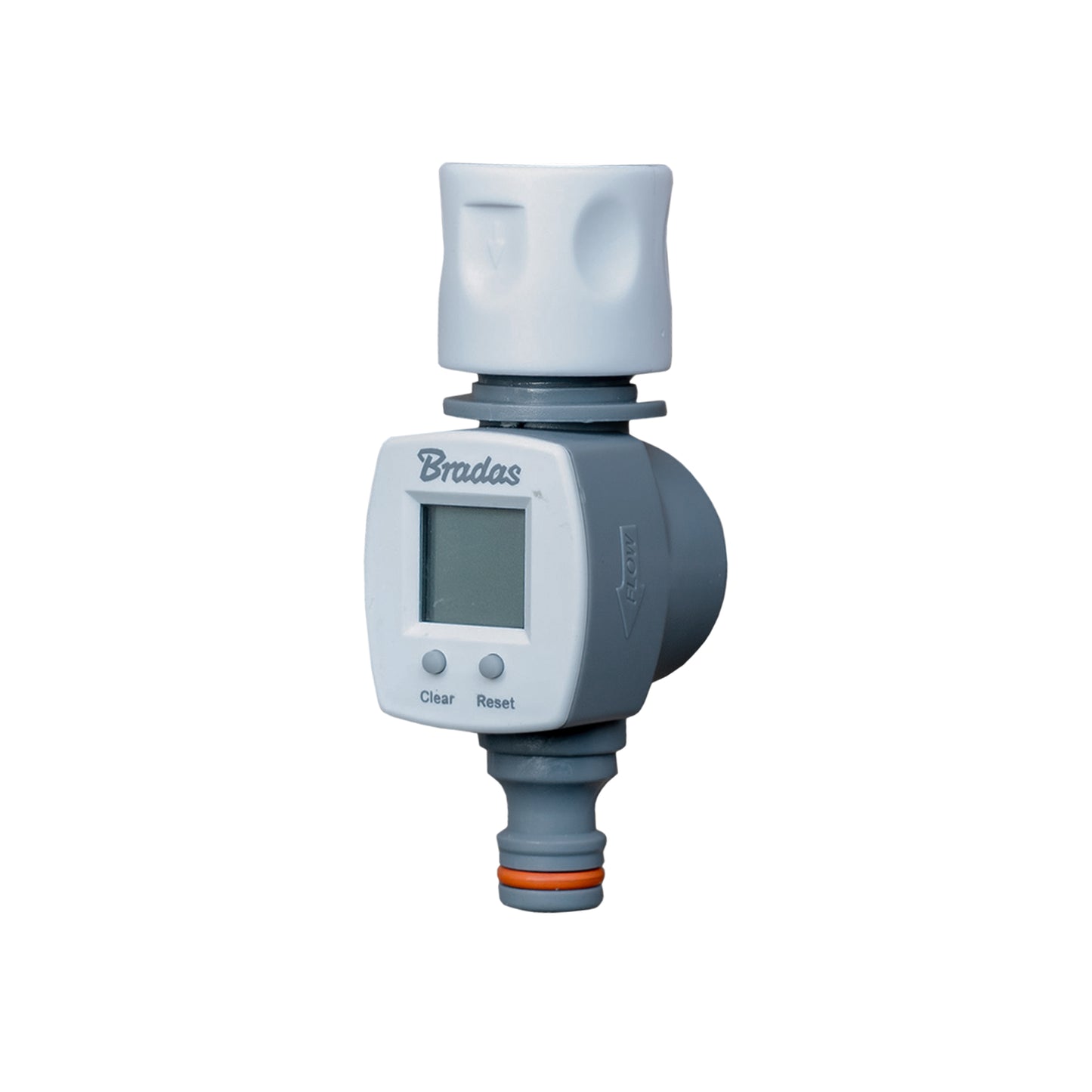 Water Flow Meter with Quick Connect Outlet (White/Grey)