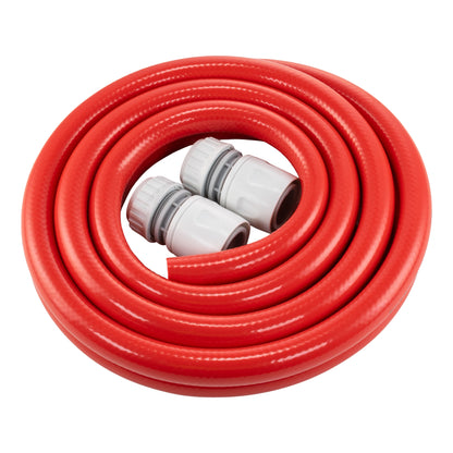 Red Reinforced ½″ Water Hose Kit with 2 Quick Connectors