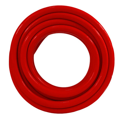 Red Water Hose Pipe with Black Hose Connectors